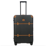 Bric's Bellagio 3.0 expandable 27-inch luggage spinner with hard shell and four wheels, set on a neutral background.