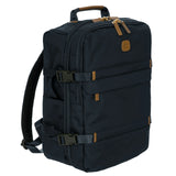 Black Bric's X-Collection Montagna travel backpack with multiple compartments and padded straps for comfortable carrying.