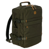 Black Bric's Montagna travel backpack from X-Collection with multiple compartments and adjustable straps.