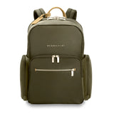 Navy Briggs & Riley Rhapsody medium backpack with multiple compartments and padded straps for travel and everyday use