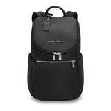 Olive Briggs & Riley Rhapsody U-Zip backpack with multiple compartments and padded shoulder straps, designed for travel and daily use.