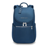 Olive Briggs & Riley Rhapsody U-Zip backpack with multiple compartments and padded shoulder straps, designed for travel and daily use.