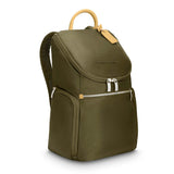 Olive Briggs & Riley Rhapsody U-Zip backpack with padded shoulder straps and multiple compartments for travel and daily use.