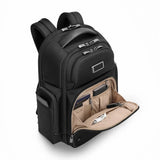 Interior view of Briggs & Riley @work large cargo backpack showing compartments and organization features inside.