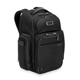 Black Briggs & Riley @work Medium Cargo Backpack with multiple compartments and padded shoulder straps for everyday use.