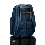 Black Briggs & Riley @work Medium Cargo Backpack with multiple compartments and padded shoulder straps for daily commuting.