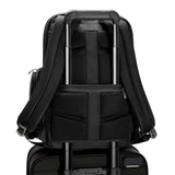 Briggs & Riley @work medium widemouth backpack with pass-through sleeve, black nylon exterior, multiple compartments for organization.