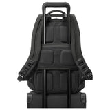 Briggs & Riley large cargo backpack with multiple compartments, padded straps, and durable black nylon material.