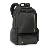 Large Briggs & Riley H-T-A cargo backpack with multiple compartments and padded shoulder straps, designed for travel and daily use.