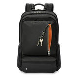 Briggs & Riley large cargo backpack with multiple compartments and padded straps, designed for travel and everyday use.