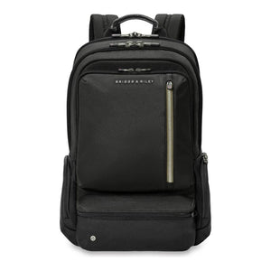 Briggs & Riley large cargo backpack with multiple compartments, sturdy straps, and padded laptop sleeve for travel and daily use.