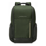 Briggs & Riley HTA medium wide-mouth backpack with multiple compartments and padded shoulder straps for comfortable carrying.