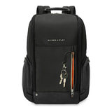 Briggs & Riley HTA medium wide-mouth backpack with multiple compartments and padded straps for comfortable carrying.