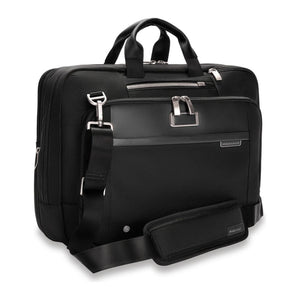 Briggs & Riley @Work large expandable briefcase with padded laptop compartment and multiple organizer pockets.