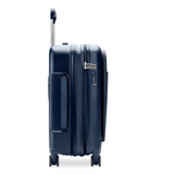 Briggs & Riley Sympatico Essential 22-inch black expandable spinner carry-on luggage with front pocket and durable wheels.