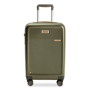 Briggs & Riley Sympatico Essential Carry-On Expandable Spinner luggage with front view showing durable hard shell and handle