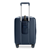 Briggs & Riley Sympatico global carry-on expandable spinner luggage with black exterior and four spinner wheels.