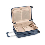 Briggs & Riley Sympatico global carry-on expandable spinner suitcase interior with compartments and organizational features.
