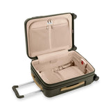 Interior view of Briggs & Riley Sympatico Global Carry-On Expandable Spinner luggage showing compartments and organization features.