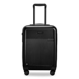 Briggs & Riley Sympatico global carry-on expandable spinner luggage with four wheels and a telescoping handle, black finish.