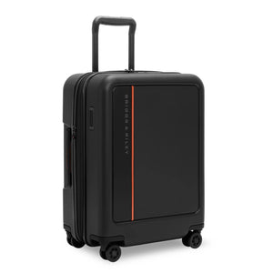 Briggs & Riley ZDX 21-inch hardside expandable spinner carry-on luggage with four wheels and modern design.