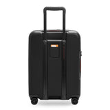 Briggs & Riley ZDX 21-inch expandable hardside carry-on spinner luggage with back view and four wheels.