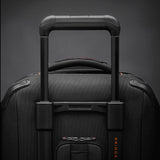Briggs & Riley ZDX Essential Carry-On Expandable Spinner with outside handle, black luggage with four wheels and expandable design.