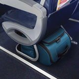 Briggs & Riley ZDX cabin spinner carry-on luggage with underseat design and durable wheels, black color, side view.