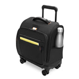 Briggs & Riley ZDX cabin spinner carry-on luggage with four wheels and expandable design, black hard-shell exterior.