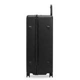 Black Briggs & Riley ZDX 32-inch hardside checked luggage with spinner wheels, durable design, and spacious interior.