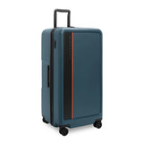 Black Briggs & Riley ZDX 32-inch hardside checked luggage with spinner wheels and sturdy handle for easy travel.
