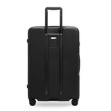 Black Briggs & Riley ZDX large 30-inch hardside expandable spinner checked luggage with four wheels and TSA lock.