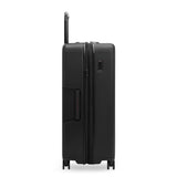 Black Briggs & Riley ZDX large 30-inch hardside expandable spinner checked luggage with four wheels and TSA lock.