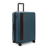 Black Briggs & Riley ZDX large 30-inch hardside expandable spinner checked luggage with four wheels and sturdy handle.