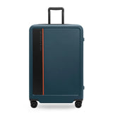 Black Briggs & Riley ZDX 30-inch hardside expandable spinner luggage with four wheels and a sleek, durable design.
