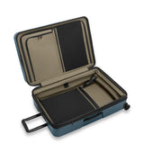 Black Briggs & Riley ZDX large 30-inch hardside expandable spinner checked luggage with four wheels and a sleek design.