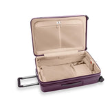 Briggs & Riley Sympatico large expandable plum checked luggage with spinner wheels, durable and spacious travel suitcase