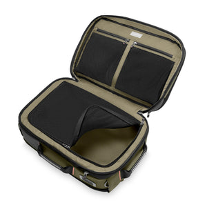 Briggs & Riley ZDX medium convertible backpack duffel bag with multiple compartments and adjustable straps on neutral background