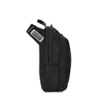 Briggs & Riley HTA crossbody bag in black, featuring adjustable strap and multiple compartments, designed for travel and everyday use.