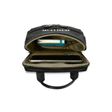 Briggs & Riley HTA crossbody bag in black with adjustable strap and multiple compartments, designed for travel and everyday use.