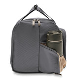Briggs & Riley Baseline underseat duffle bag in limited edition steel gray, compact travel luggage with handles and zipper closure.