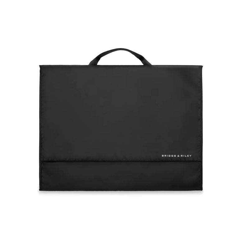 Briggs & Riley garment folder neatly folded with clothing inside, designed for wrinkle-free travel organization.