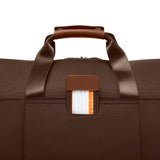 Briggs & Riley Baseline Garment Duffle in limited edition chocolate, sturdy duffel bag with leather handles and spacious interior.