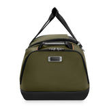 Briggs & Riley ZDX large travel duffel bag in black with sturdy handles and zippered compartments for spacious luggage storage.