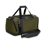 Briggs & Riley ZDX large travel duffel bag in black with carry handles and adjustable shoulder strap, made of durable fabric.
