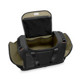 Large Briggs & Riley ZDX travel duffel bag with durable fabric, sturdy handles, and spacious interior for luggage.