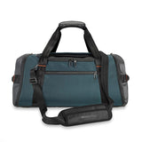 Briggs & Riley ZDX large travel duffle bag with sturdy handles and spacious main compartment, black nylon fabric, and durable zippers.