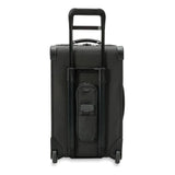 Briggs & Riley Baseline carry-on upright garment bag with wheels and handle, designed for travel and clothing organization.