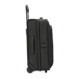 Briggs & Riley Baseline carry-on upright garment bag with handles and zipper closure, designed for travel and clothing storage.
