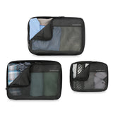 Briggs & Riley carry-on compression packing cube set for organizing clothes and maximizing luggage space.
